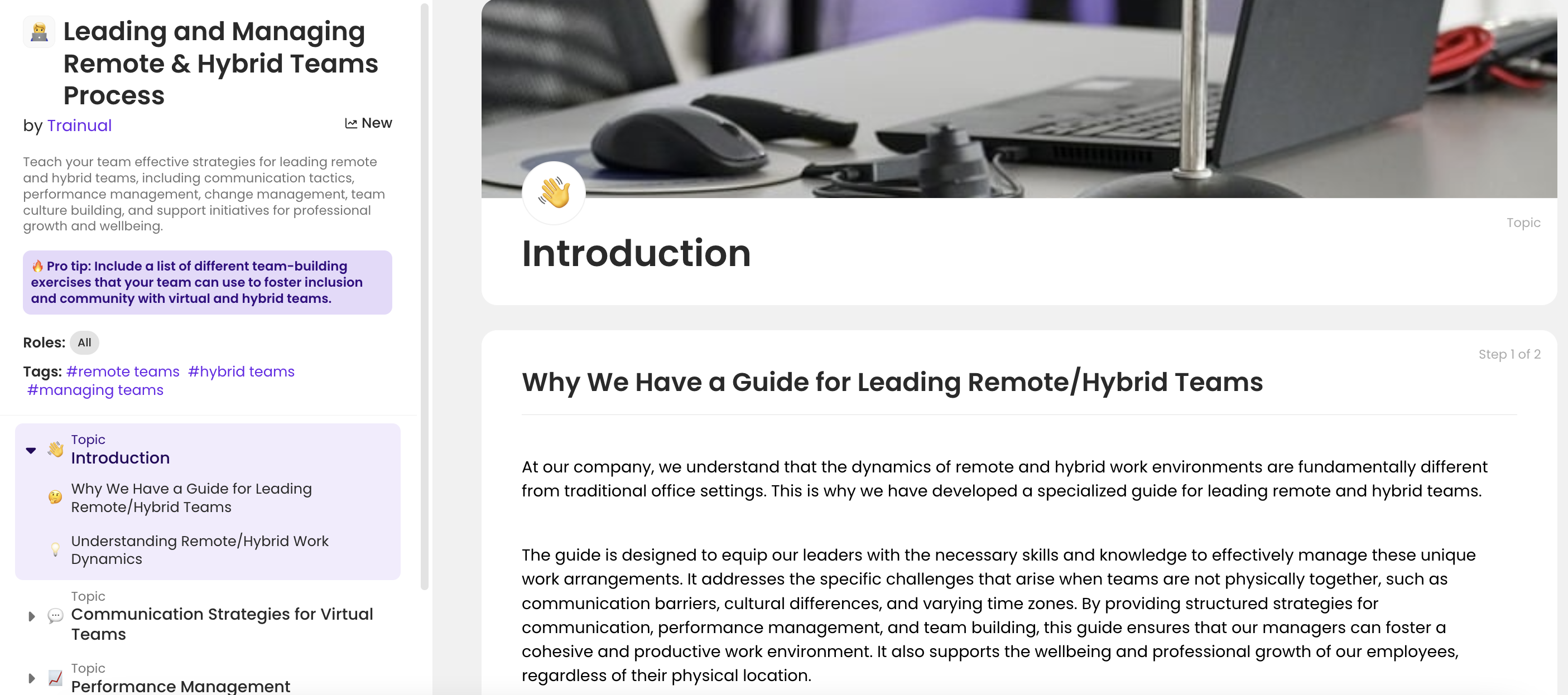 Leading and Managing Remote & Hybrid Teams Process Trainual template