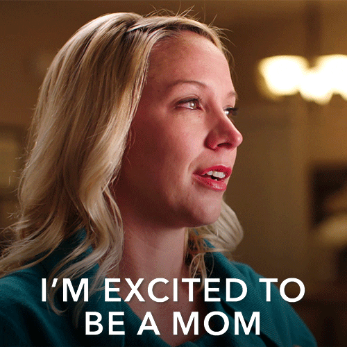 A woman saying, "I'm excited to be a mom so then I can always be right."