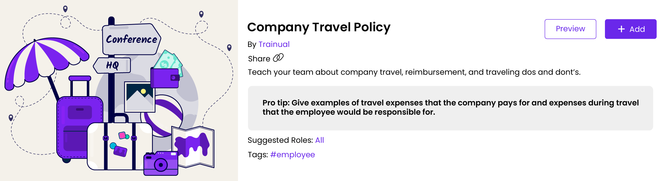 Company Travel Policy template banner.