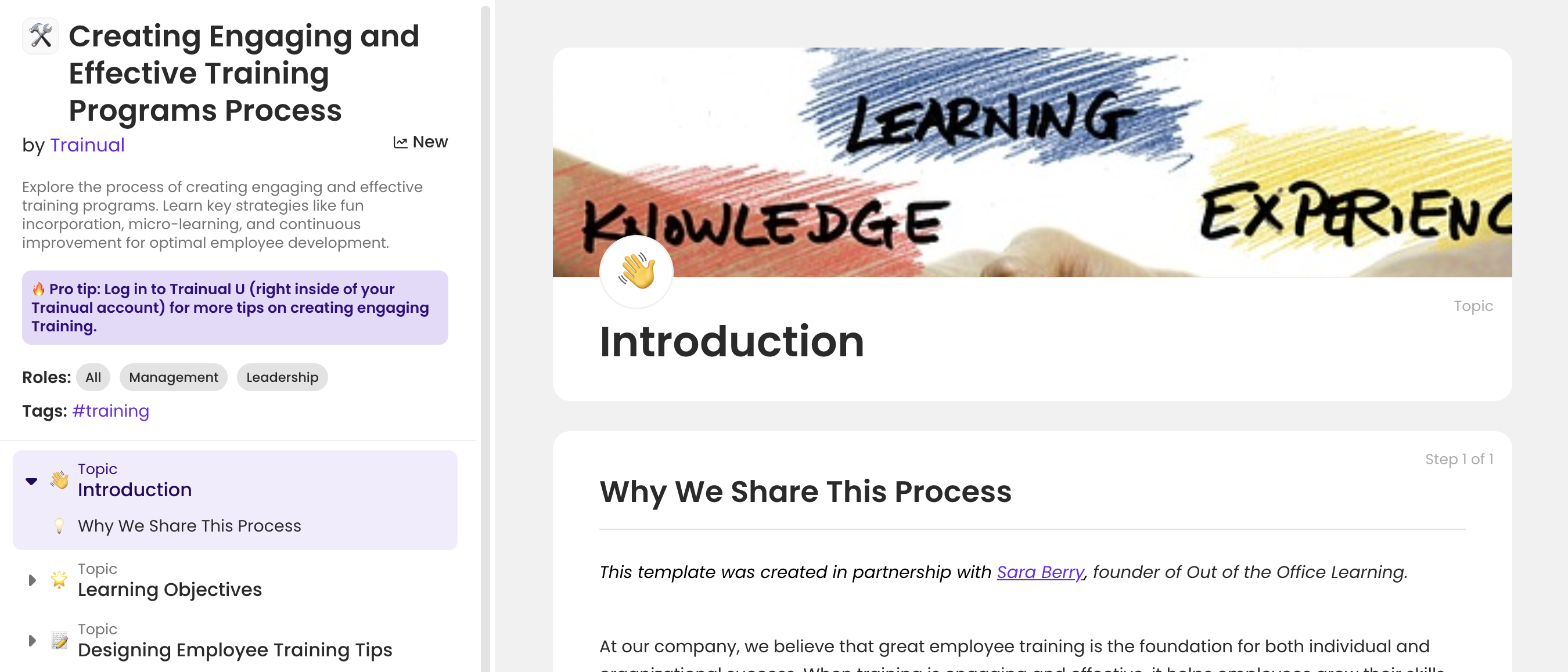 Trainual template for Creating Engaging and Effective Training Programs Process‍