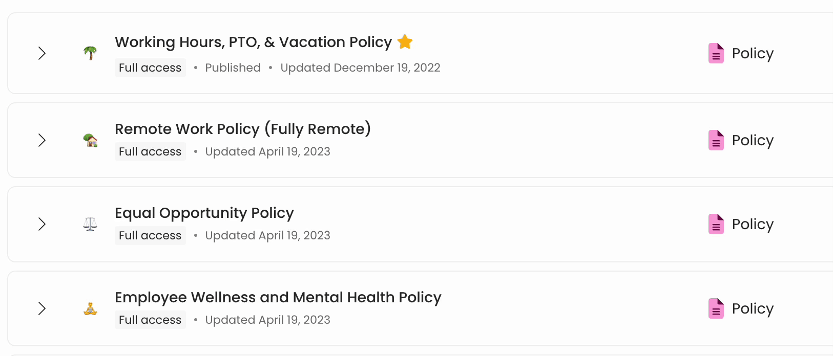 Bulk actions on Trainual content page