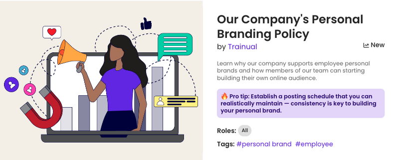 Trainual Personal Branding Policy template