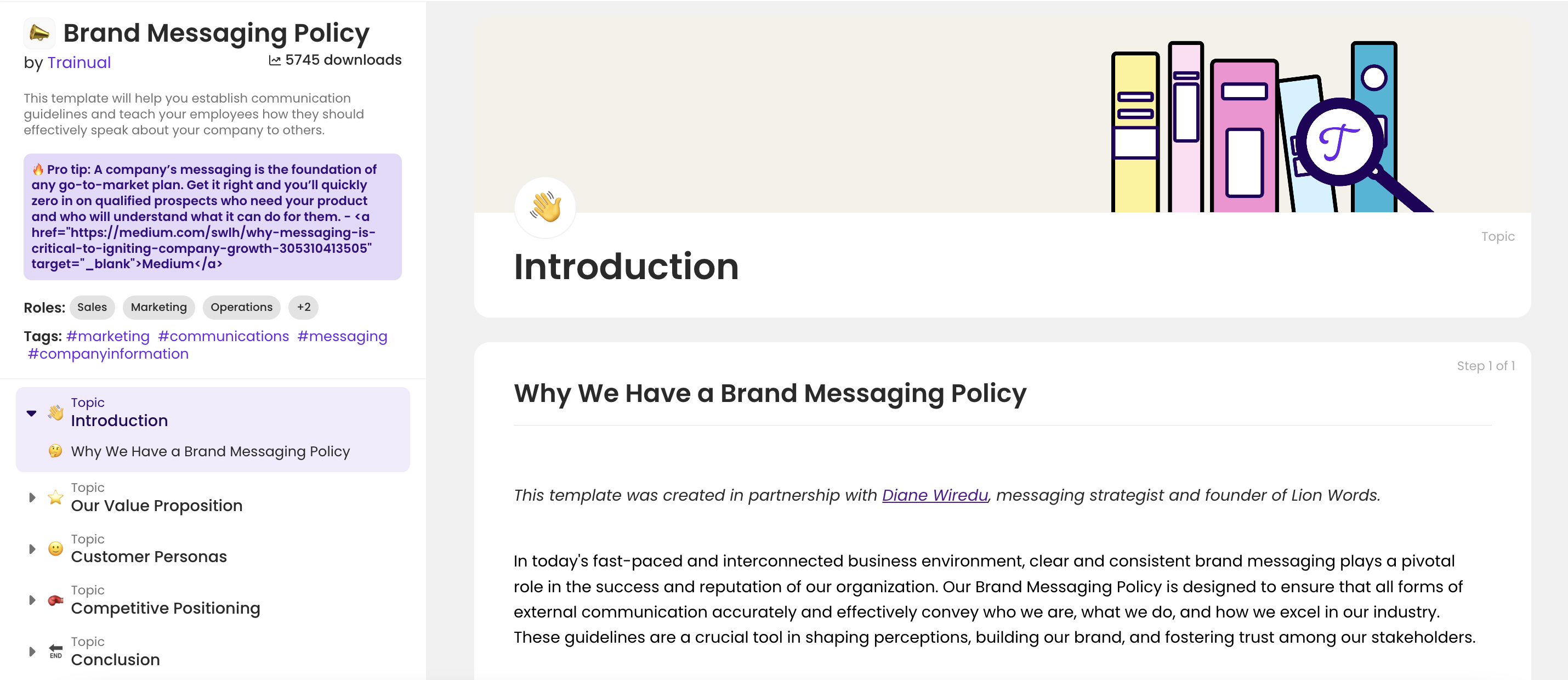Brand Messaging Policy Trainual template‍