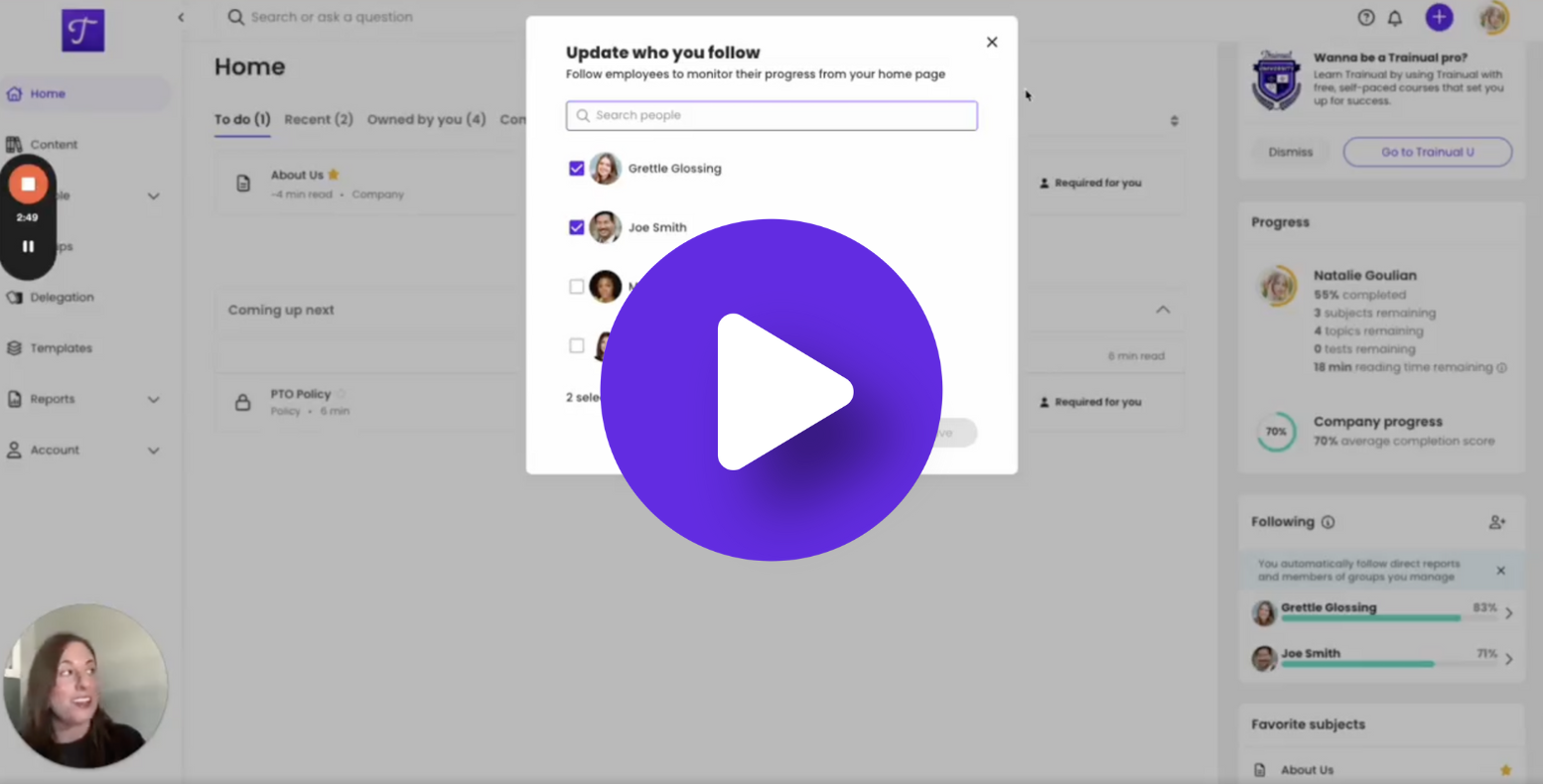 Check out automatic additions to your ‘Following’ section!