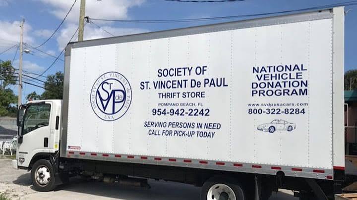 Society of St. Vincent de Paul donation truck