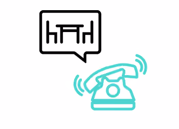 Ringing Phone with Table in Speech Bubble