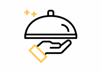 Platter with Server Hand Icon