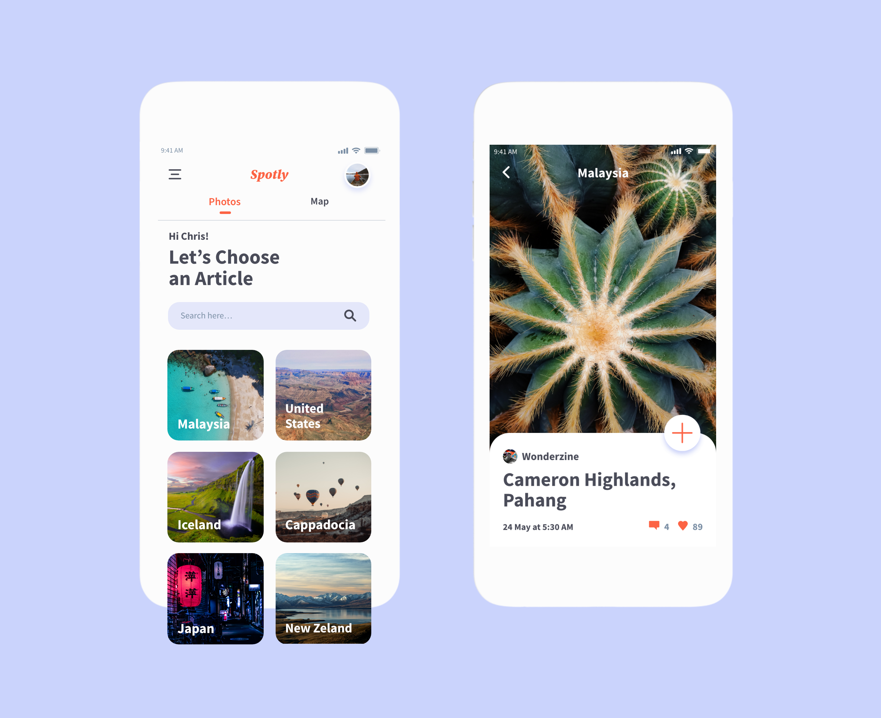 Destinations and article page designs