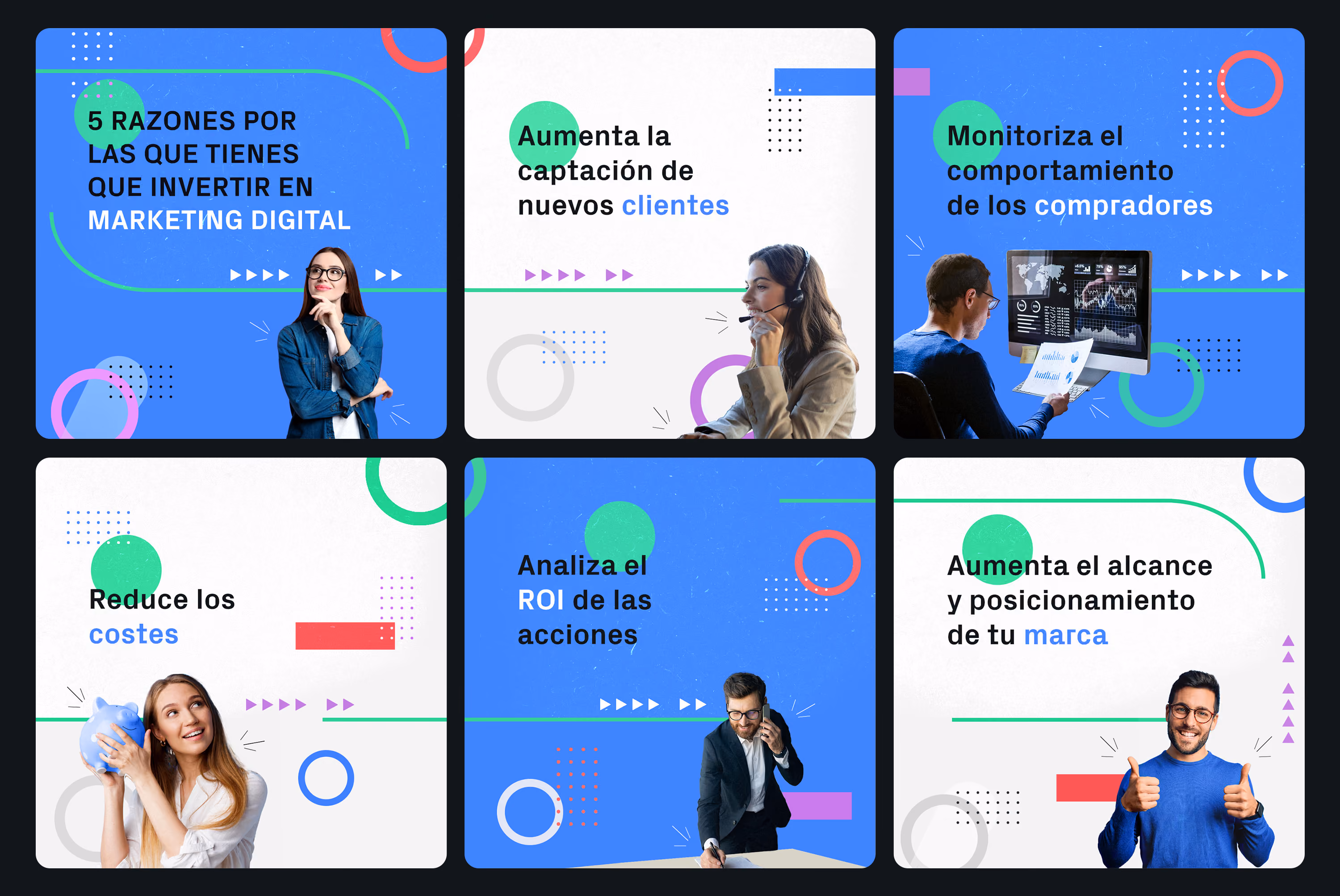Full grid of Instagram carousel templates for the Tips category