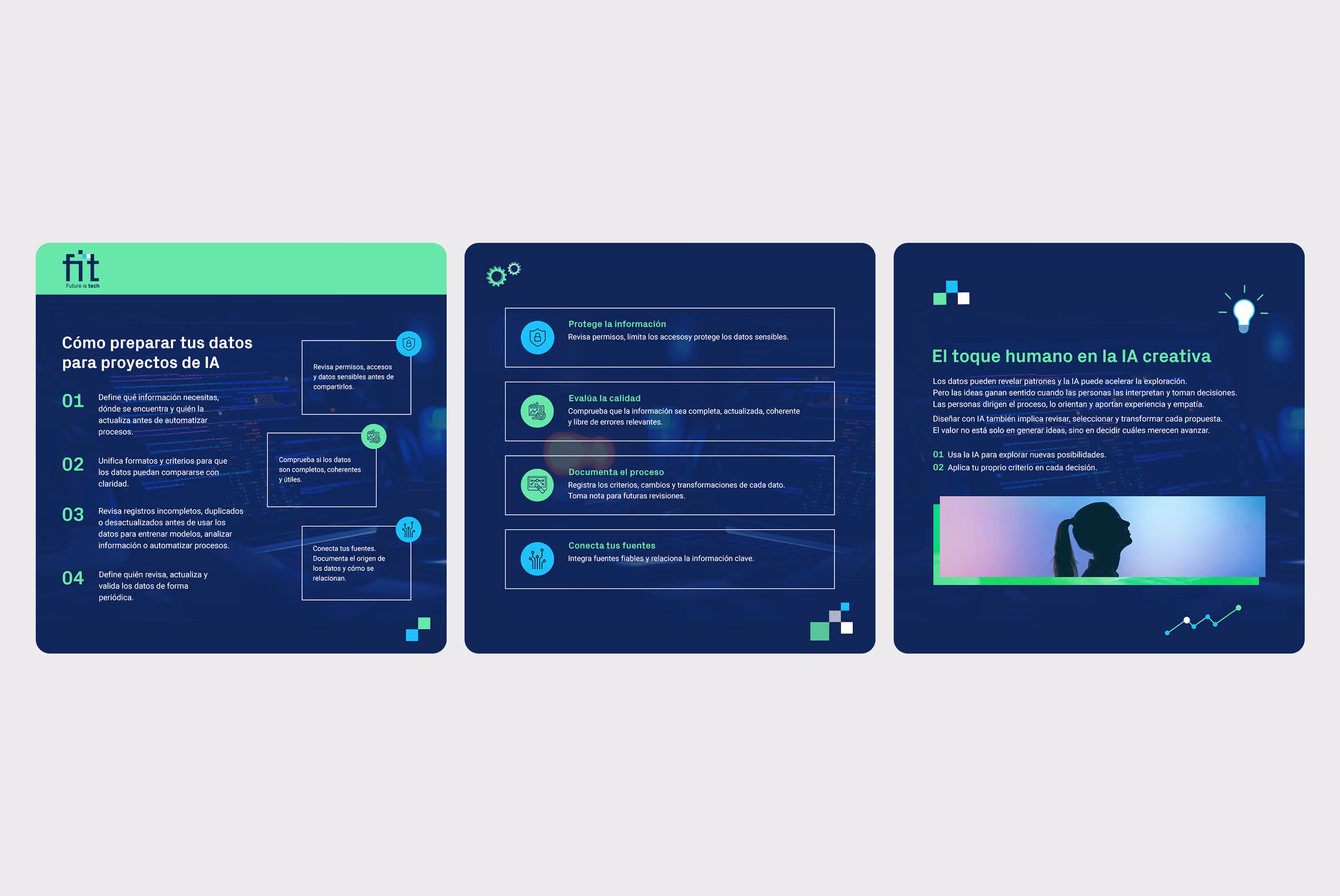 Full carousel template system for the Reports and tips category in dark mode