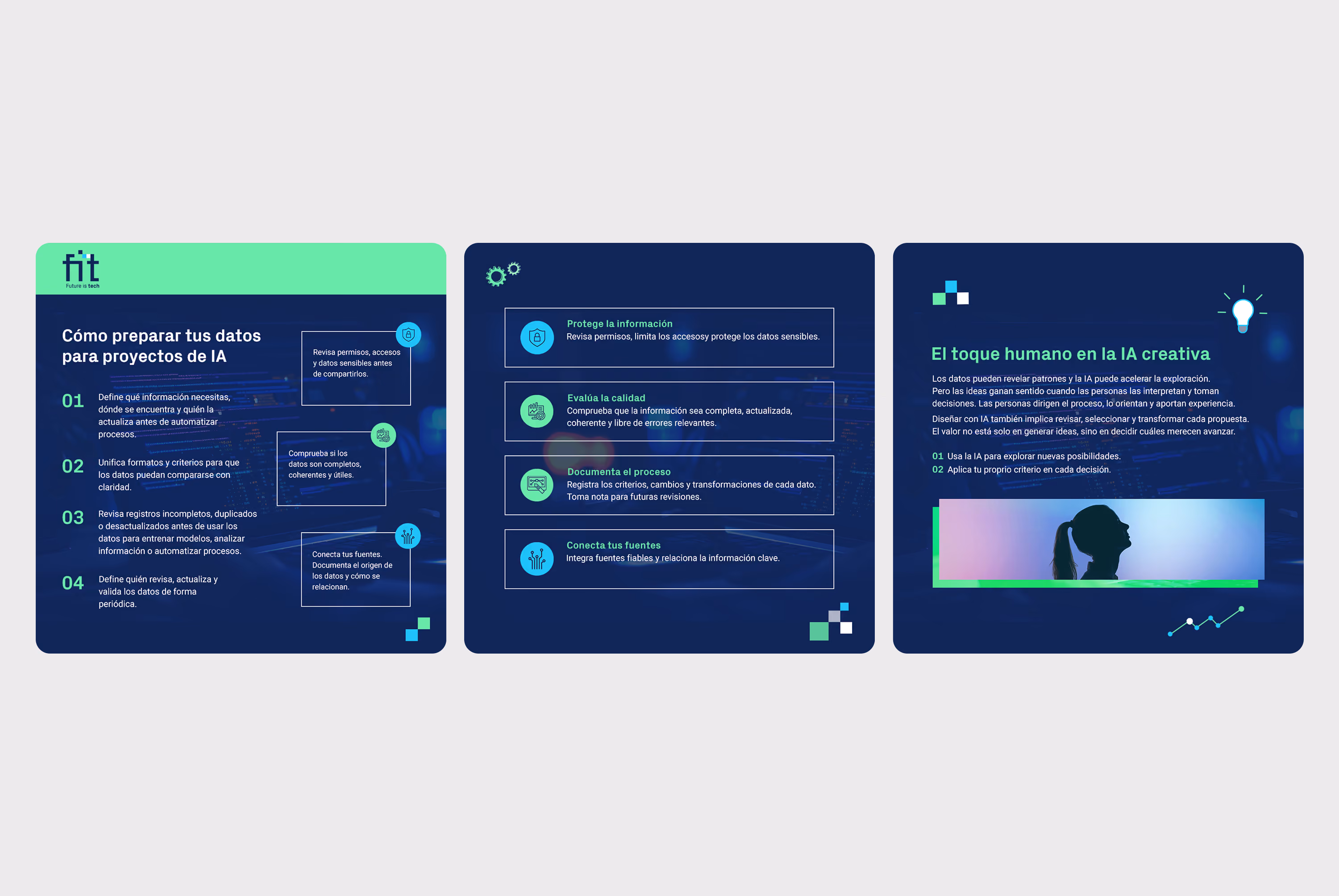 Full carousel template system for the Reports and tips category in dark mode