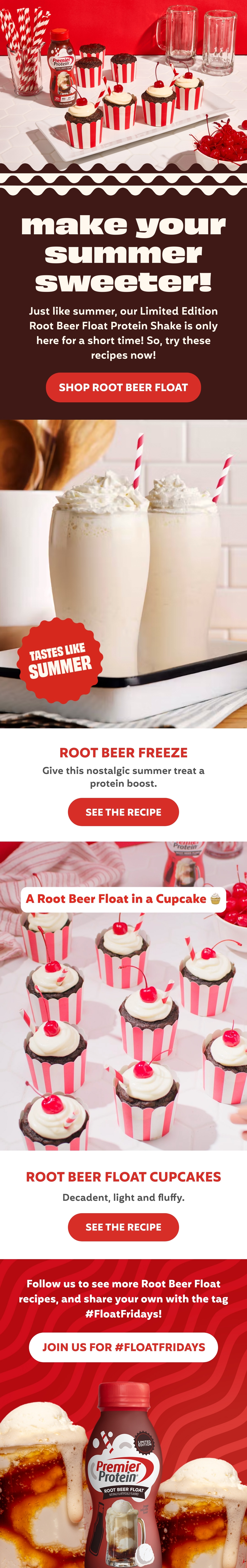 Premier Protein Root Beer Float Recipes email newsletter