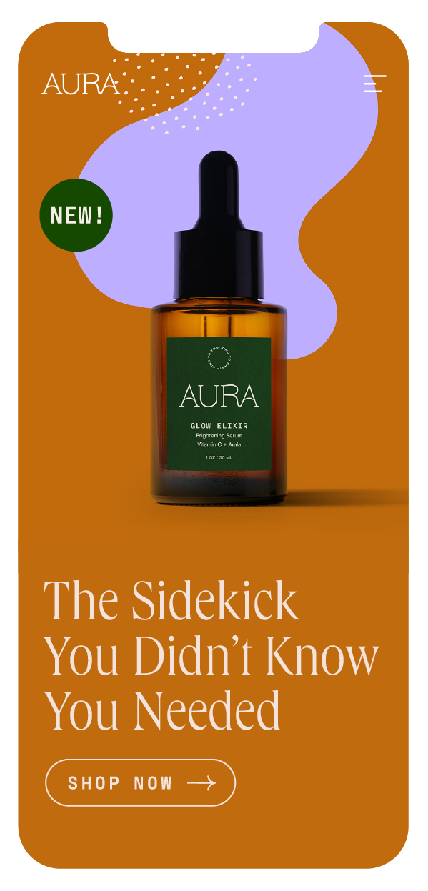 Aura mobile web - serum front page