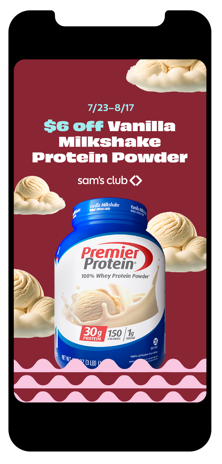 Sam's Club Dark post phone mockup