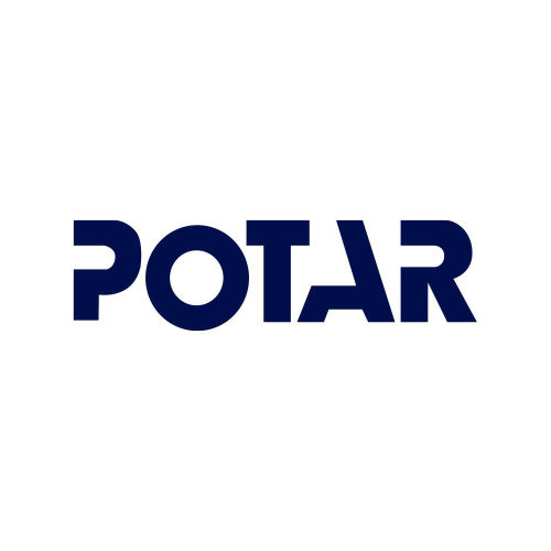 Potar Logo in bold dark blue stylized text on white background.