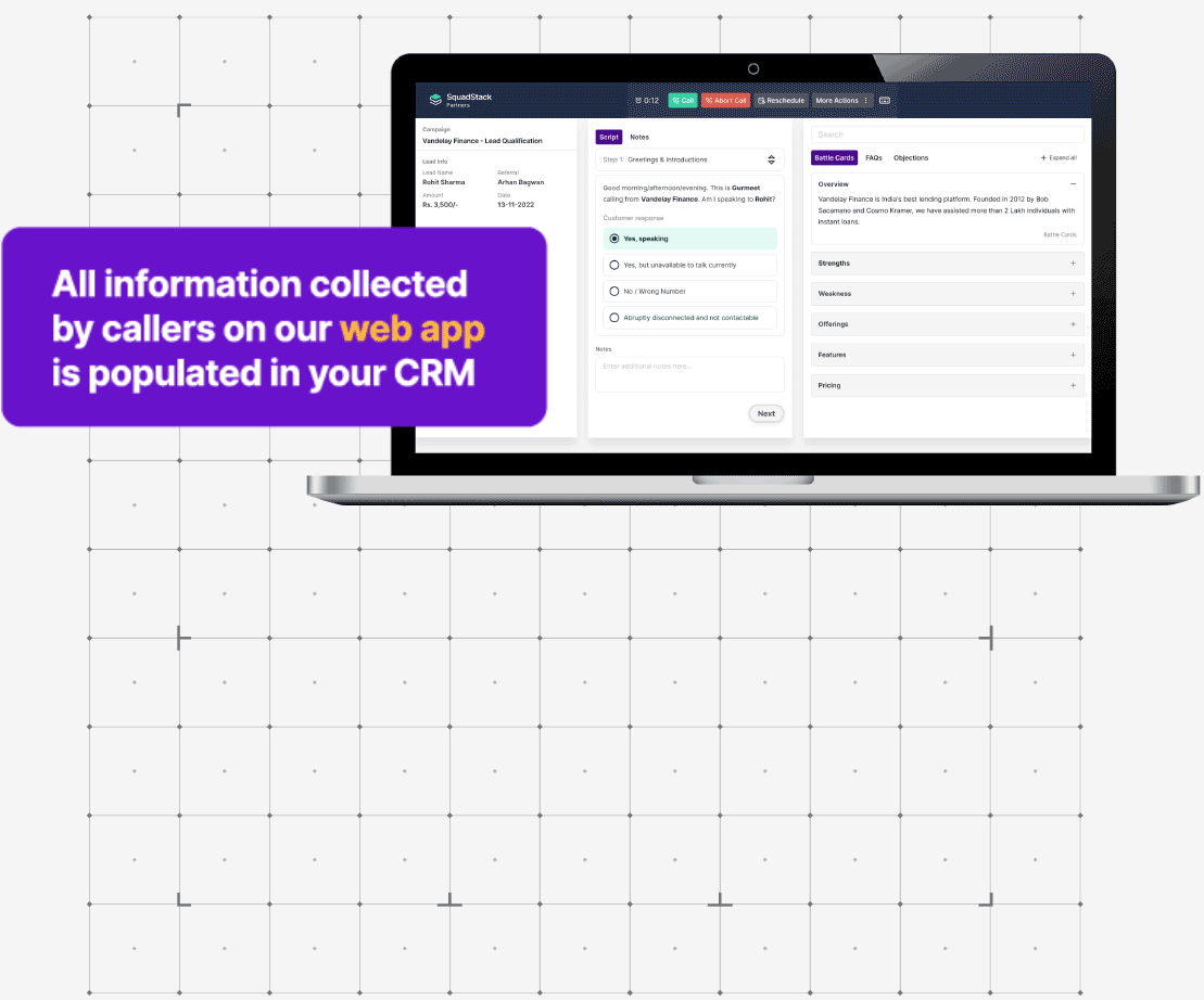 Increased productivity & 100% script compliance with guided calling app