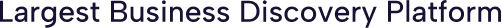 Text reading 'Largest Business Discovery Platform' in dark blue font on white background.
