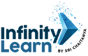 Infinity Learn logo with blue geometric design on the right.