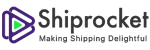 Shiprocket logo with a purple and green stylized arrow and text 'Shiprocket Making Shipping Delightful'.