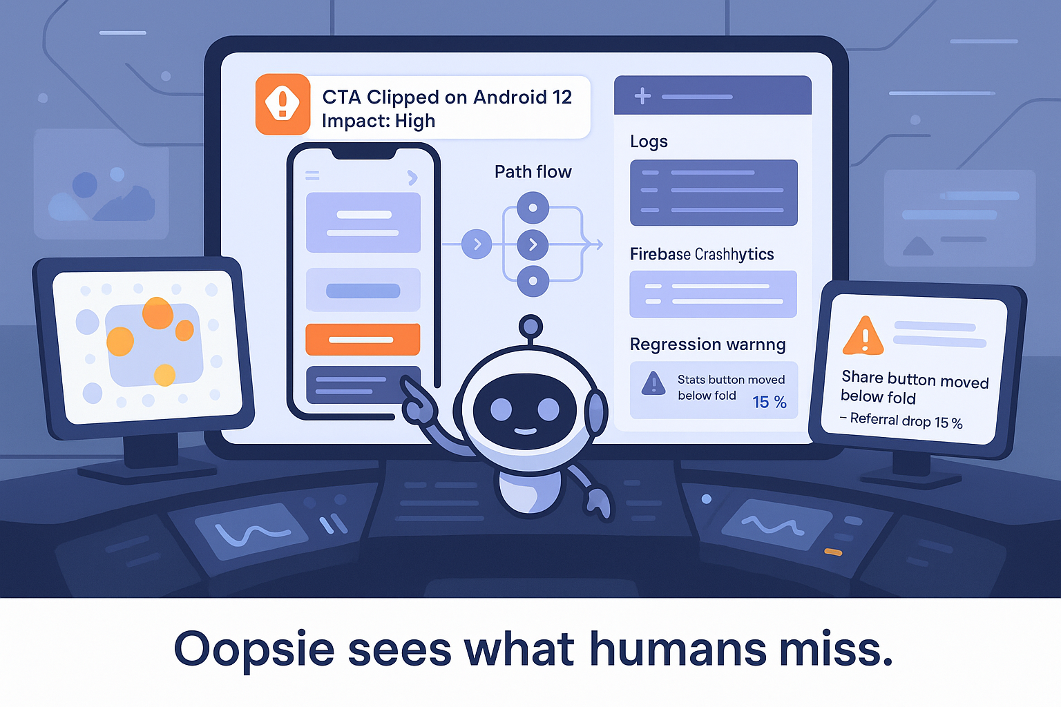 how oopsie AI helps in debugging by seeing what others dont