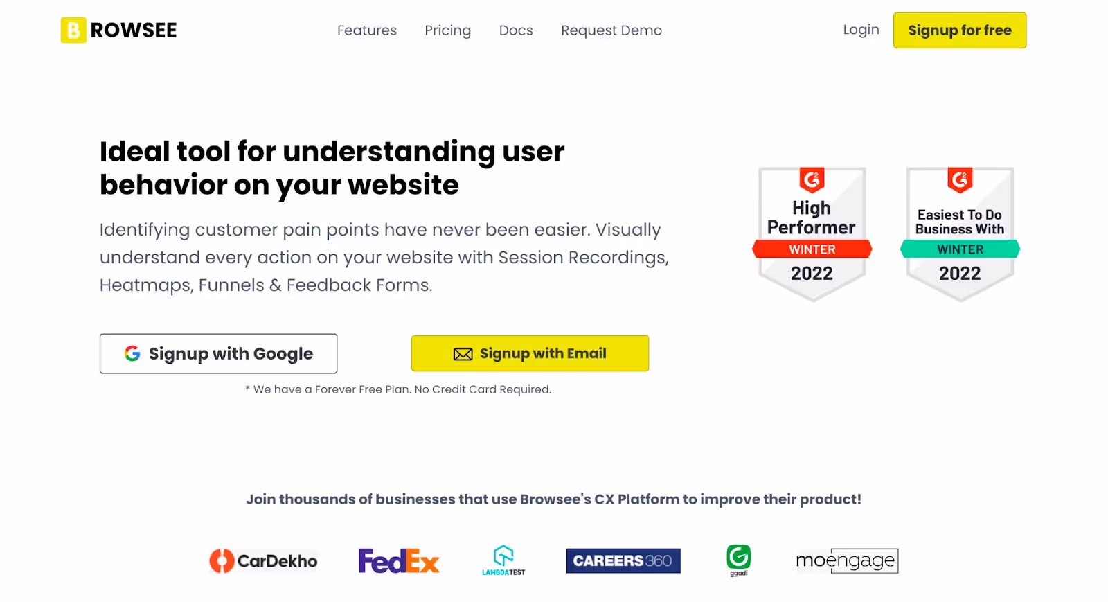 Browsee - a popular heatmap generator tool