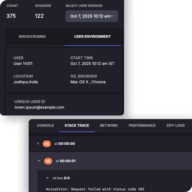 display of user enviroment menu and the dev tools