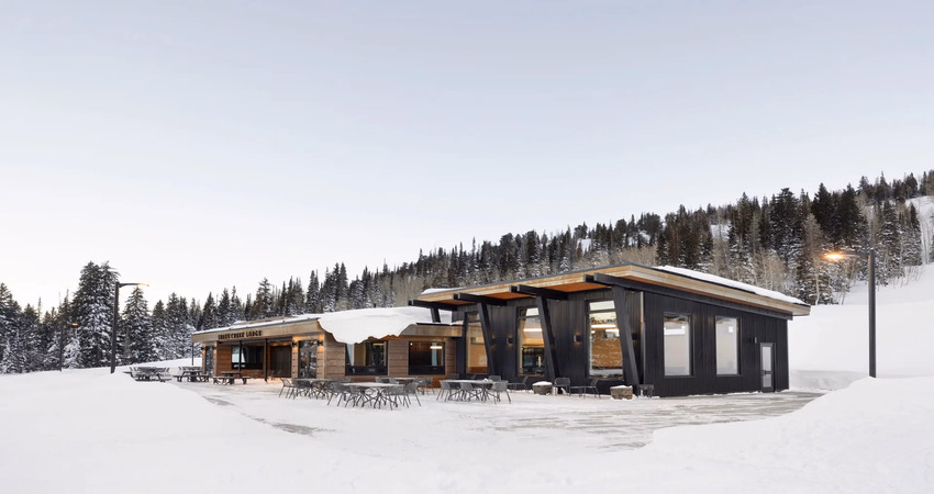 shipping container kitchen for ski resort 
