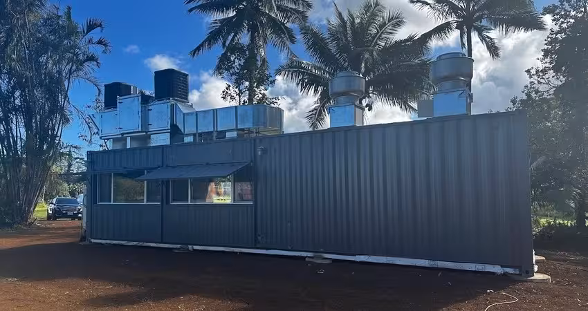 prefabricated modular kitchen with green exterior 