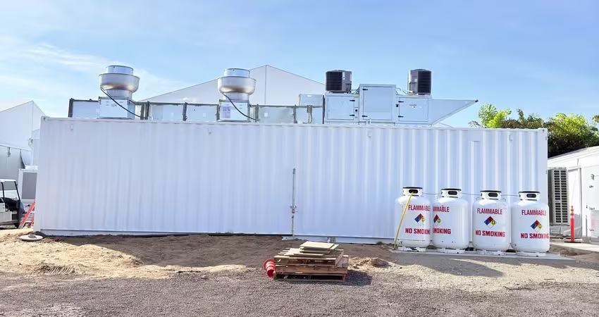 shipping container kitchen for hurricane relief 