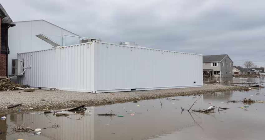 shipping container kitchen in flood zone 