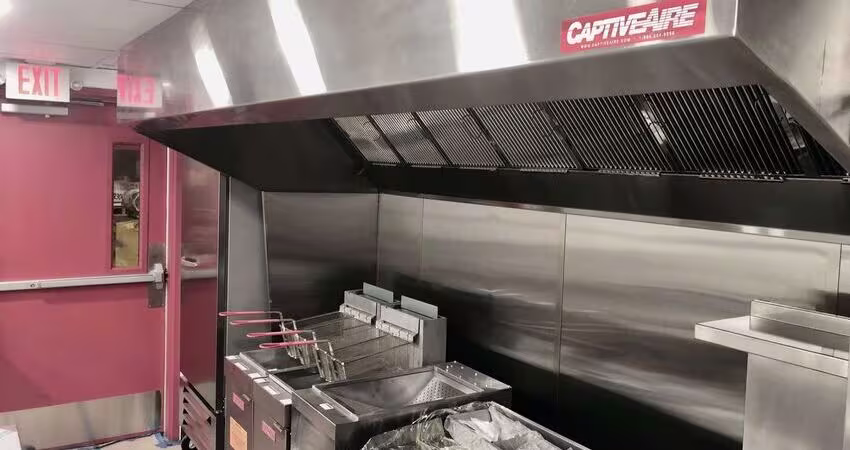 modular kitchen hood installed