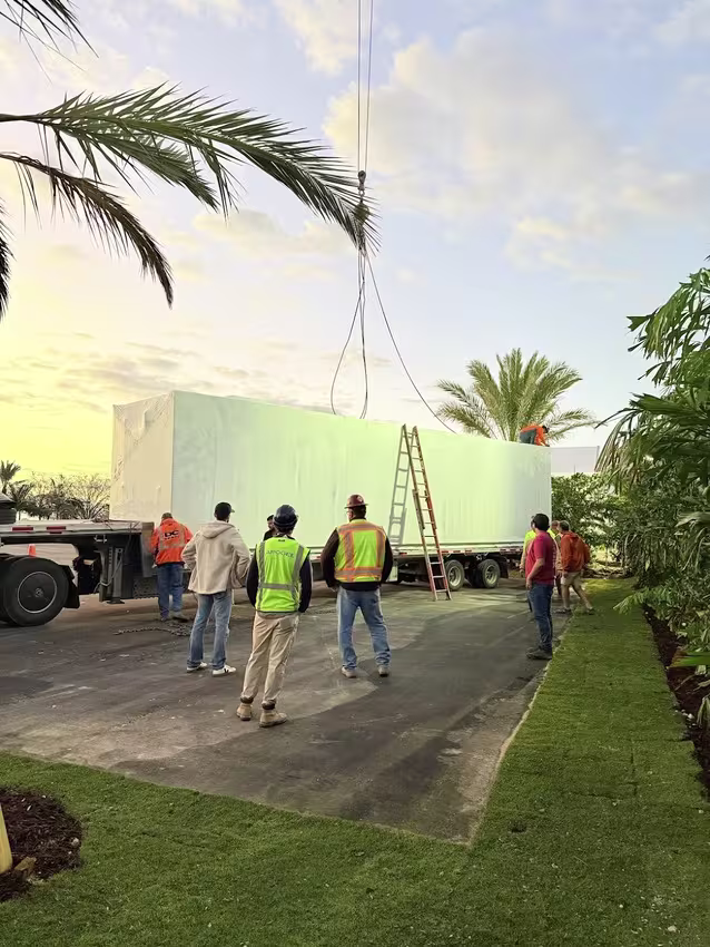 modular kitchen being deployed 