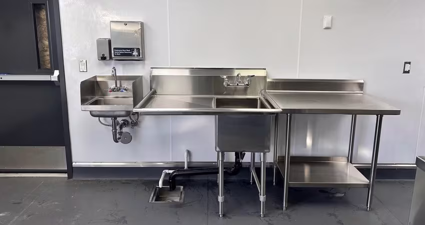 shipping container kitchen plumbing 