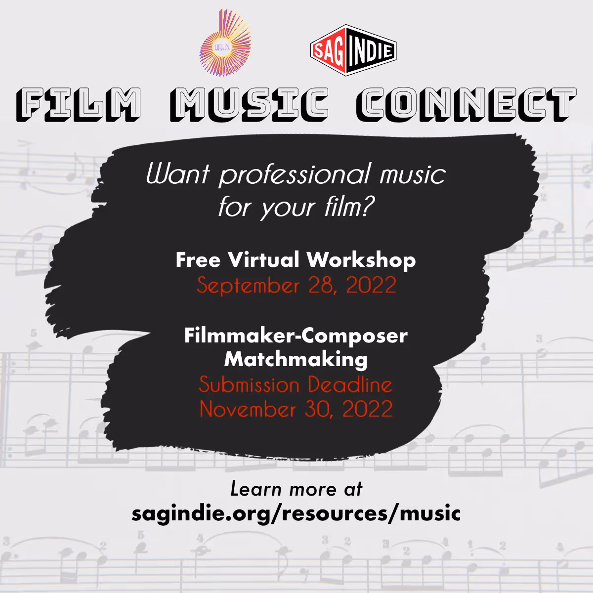 Announcing our 2022 - 23 Film Music Connect Workshop!