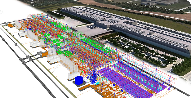 VEC onsite quality control using a tablet mounted on a tripod for 3D laser scanning and construction validation.