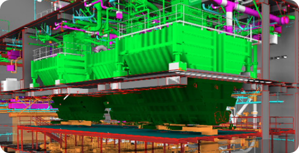 VEC onsite quality control using a tablet mounted on a tripod for 3D laser scanning and construction validation.