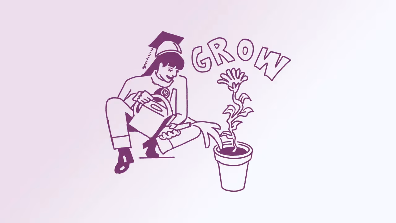 Professor Passionfruit watering a flower