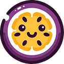 A purple and white plate with a smiley face on it.