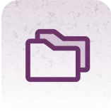 A picture of a purple folder on a white background.