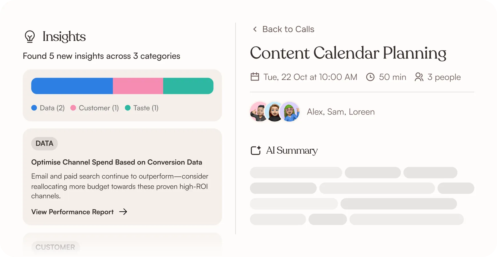 The content calendar is displayed on a computer screen.