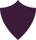 Solid dark purple shield icon with a pointed bottom and slightly curved top edges.