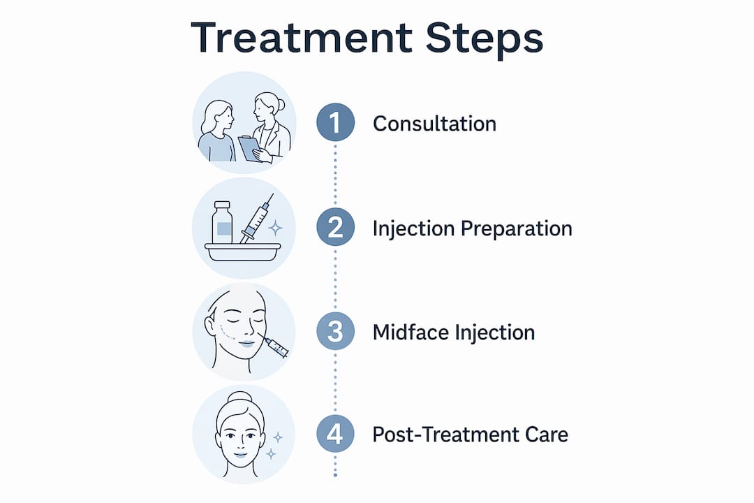 Infographic detailing Restylane Lyft treatment steps