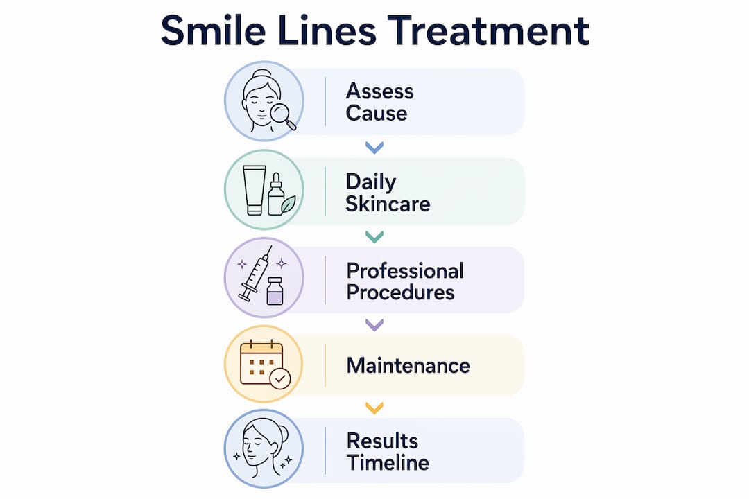 Infographic outlining smile lines treatment steps