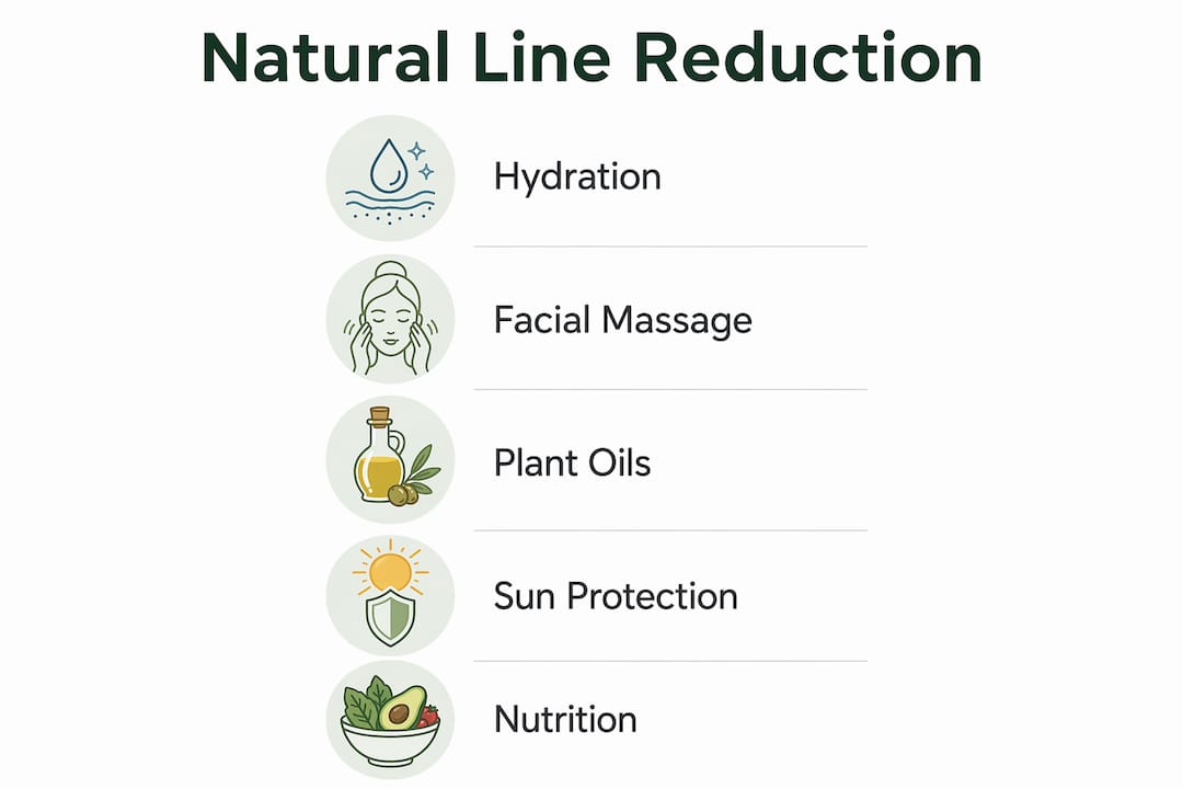 Infographic illustrating natural remedies for fine lines