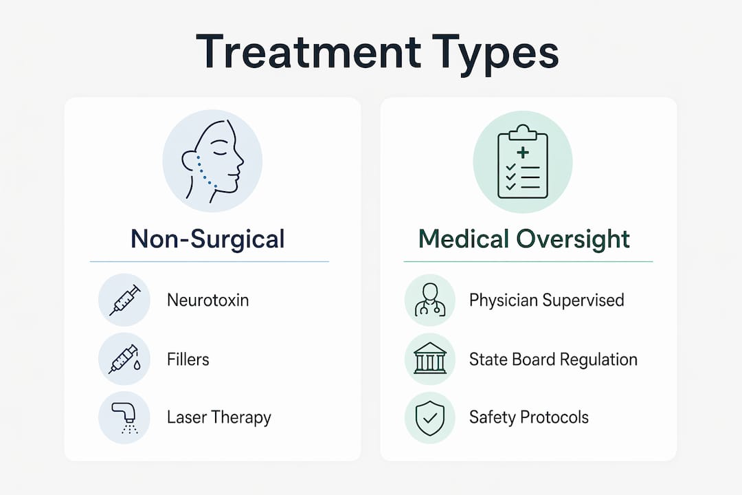 Infographic comparing non-surgical treatments with medical oversight