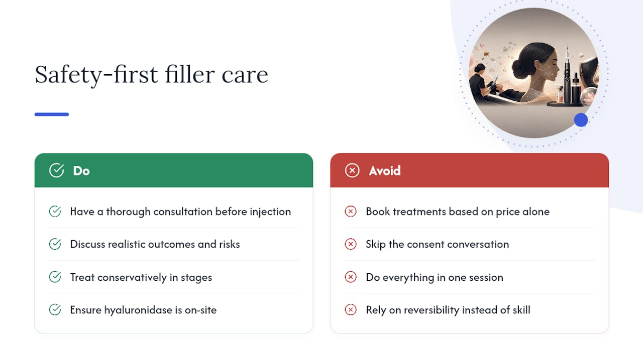 An editorial perspective on safety-first filler care — overview diagram