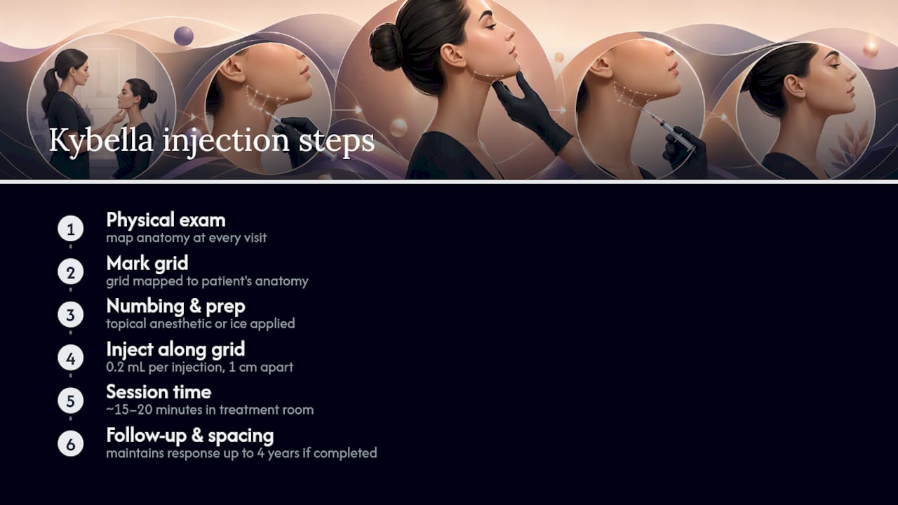 Diagram of Kybella injection grid pattern