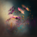 Preview image - Abstract happy colours, flowers in a meadow, calm peaceful and angelic scene, uplight