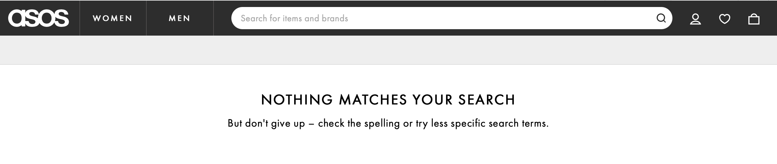 ASOS No-Results Page