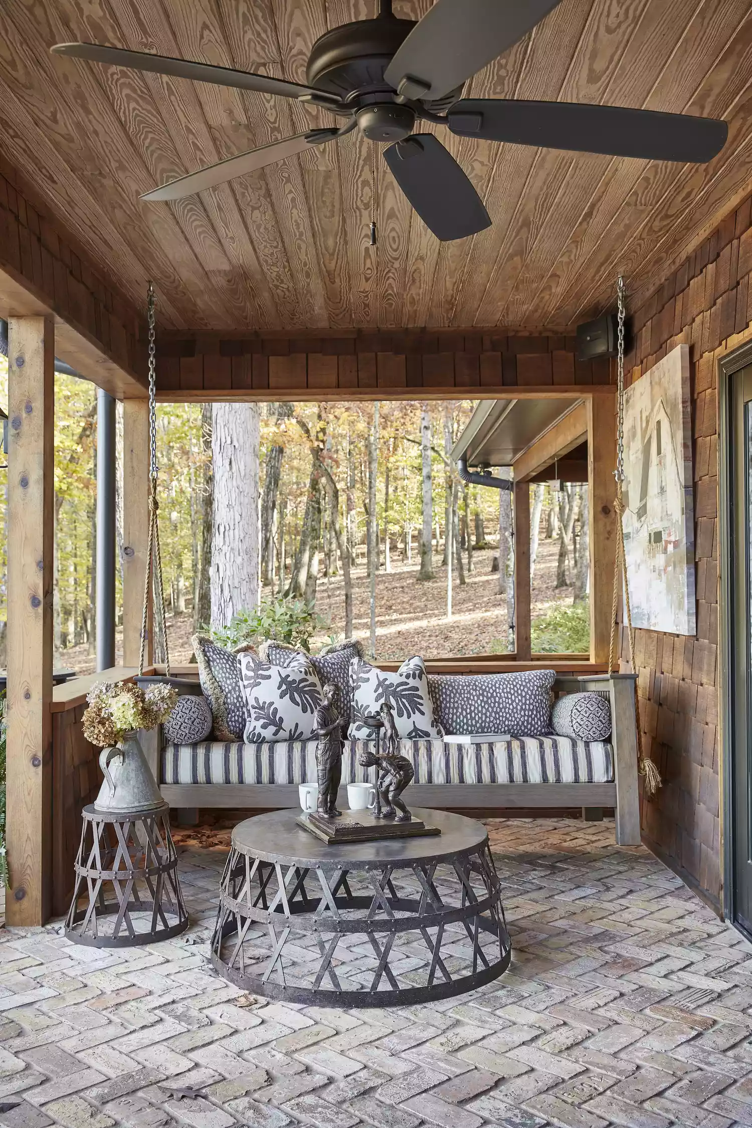partially enclosed wood deck